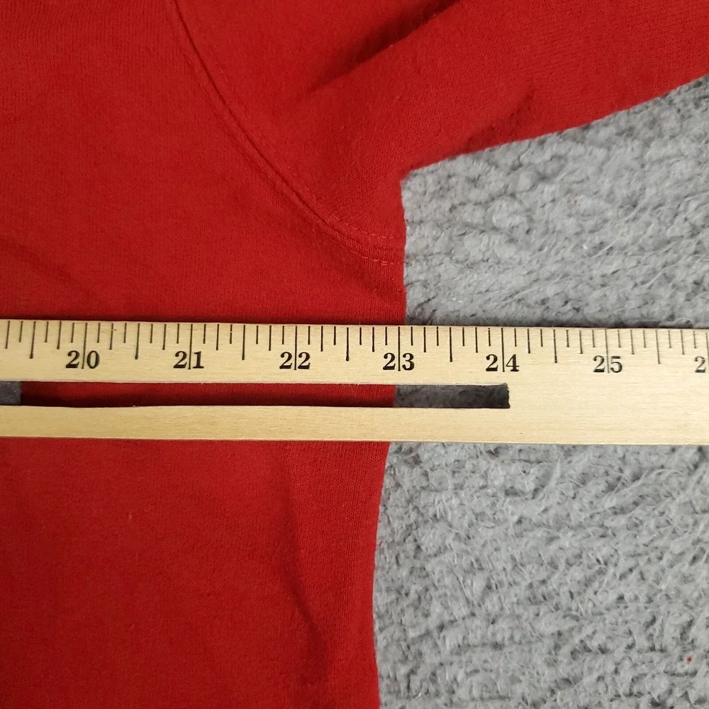 Adidas Sweater Mens Medium Red Casual Pullover Hoodie Sweatshirt *